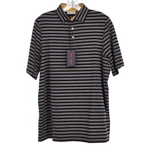 KJUS NEW‎ Men's Medium 50 Soren Multistripe Polo Shirt Short Sleeve Performance
